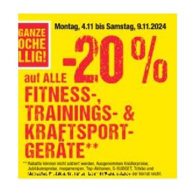Promotion Bild von -20% auf ALLE FITNESS-, TRAININGS- & KRAFTSPORT-GERÄTE Maximarkt