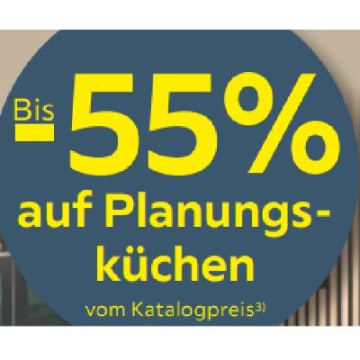Bis -55% auf Planungsküchen vom Katalogpreis Möbelix